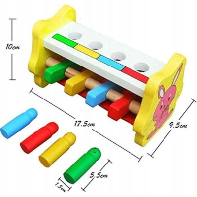Polecamy - Edukacyjny Kreatywny Manipulacyjny Drewniany Wbijak Montessori Nauka przez Zabawę